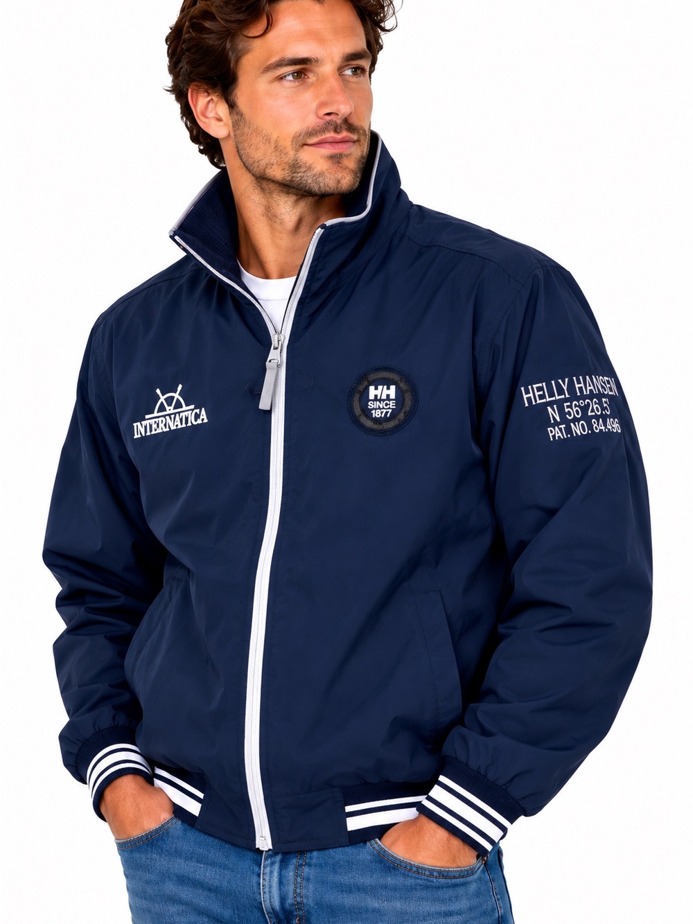 Helly Hansen Internautica Sailing Jacket Mens XL Navy Nautical Full Zip